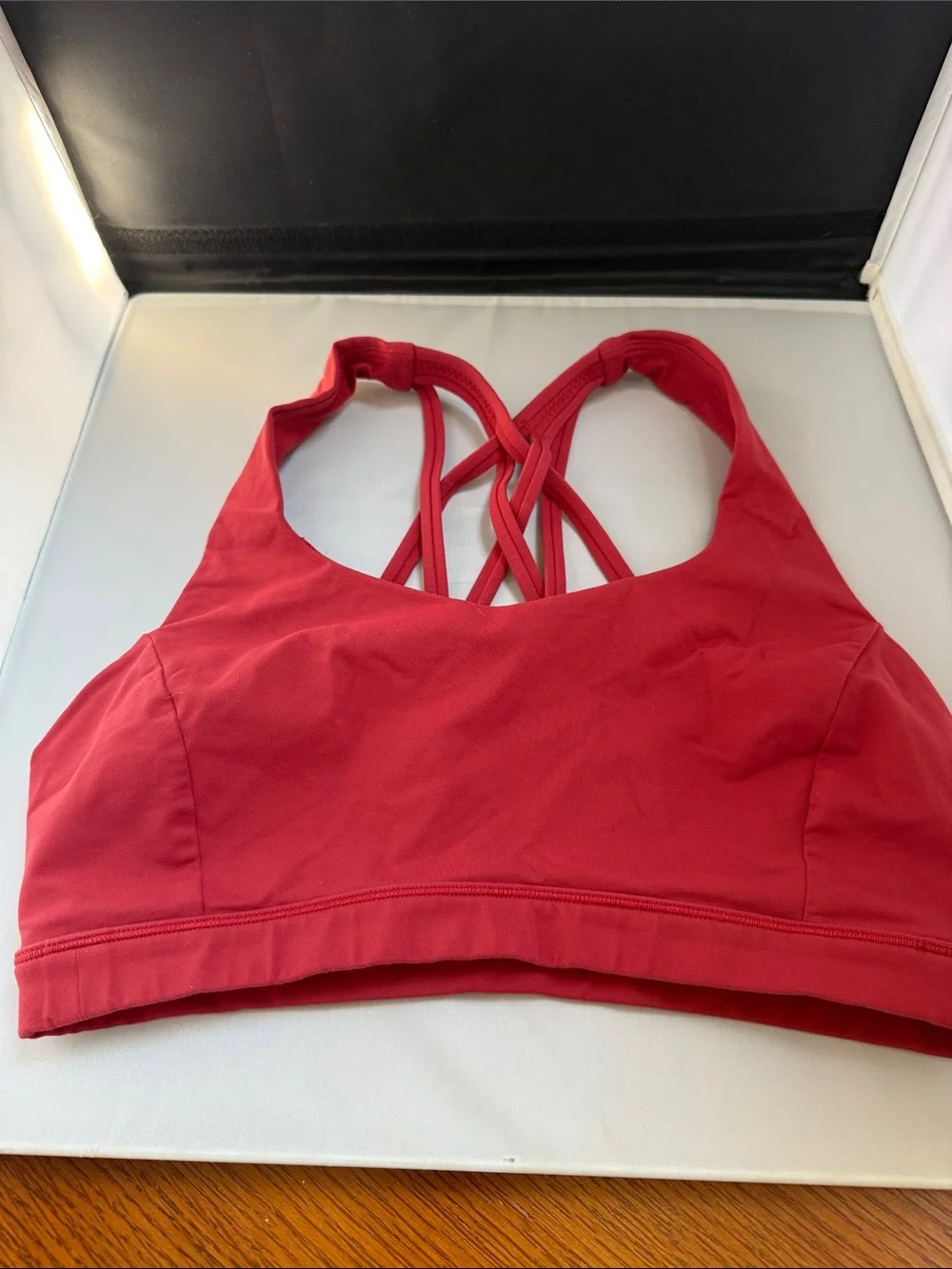 lululemon athletica Red Strappy Crisscross Sports Bra